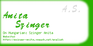 anita szinger business card